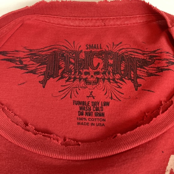 AFFLICTION 💀 men’s “Ye Olde London” , red, T-shirt, size small - Picture 5 of 10